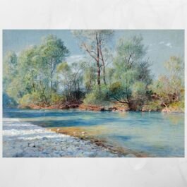 by the river