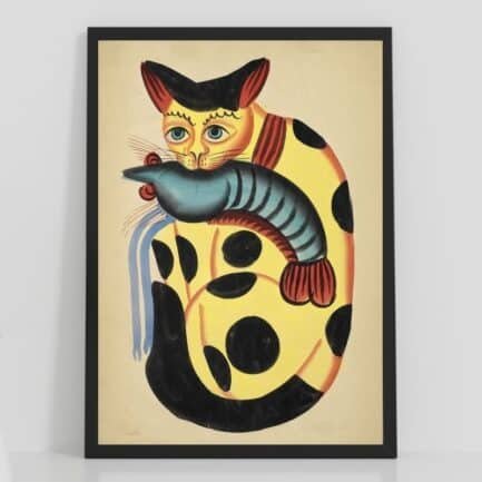 cat with prawn jamini roy