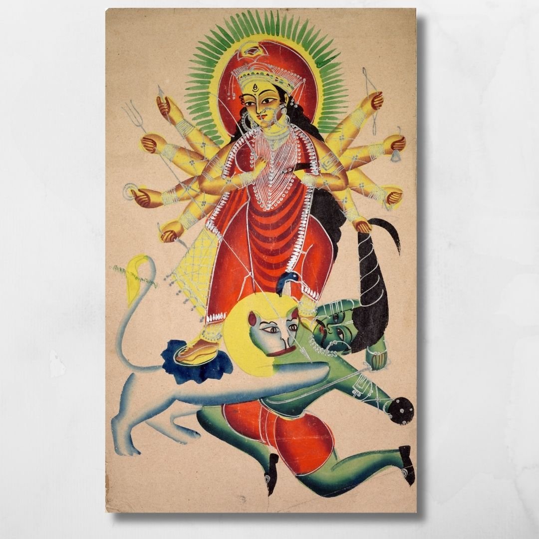 Durga Kalighat Painting - Image 3