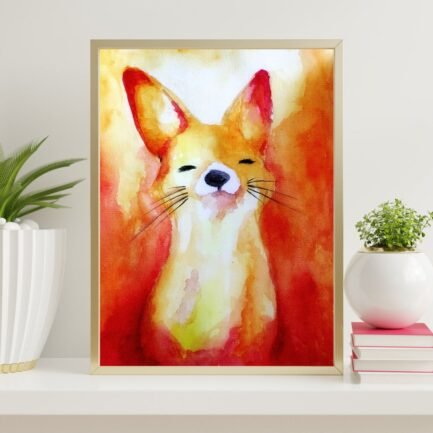 fox animal wildlife painting