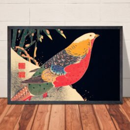 golden pheasant in snow