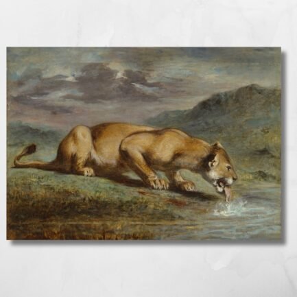 lioness at dusk