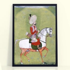 Warrior On Horse - Vintage Mughal Art