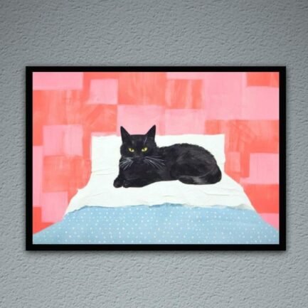 black cat on bed