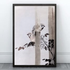 two sparrows on a tree