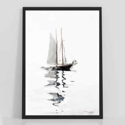 boat painting abstract art