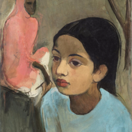 little girl in blue