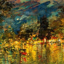 parisian boulevard watercolour art russian