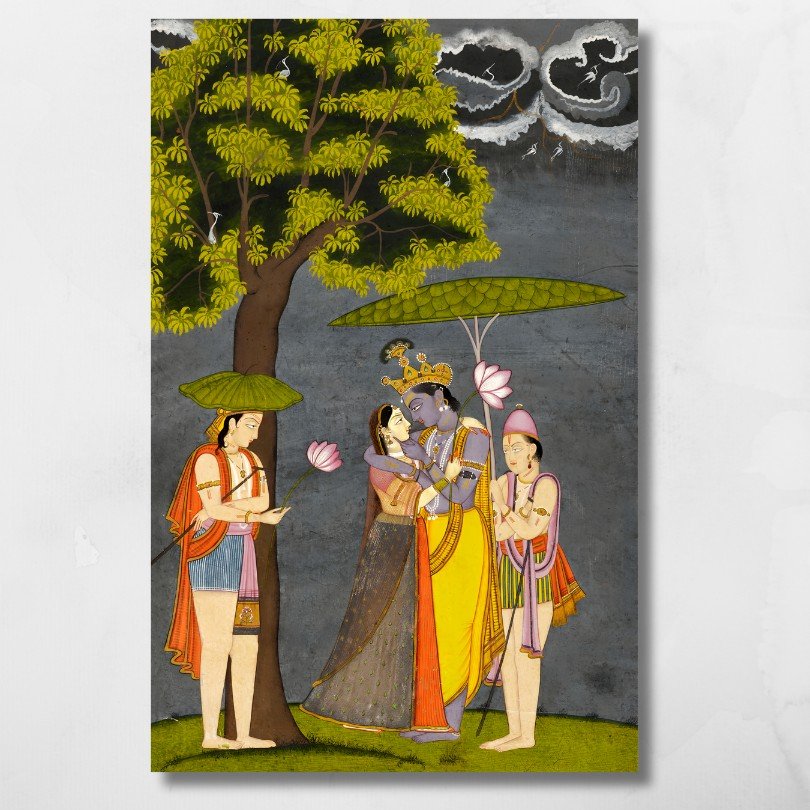 krishna embracing radha