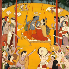 radha and krishna on swing