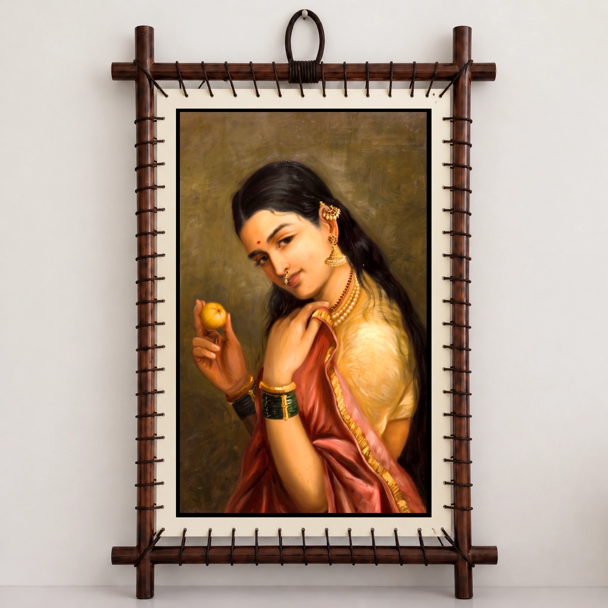 Woman Holding A Fruit – Raja Ravi Varma